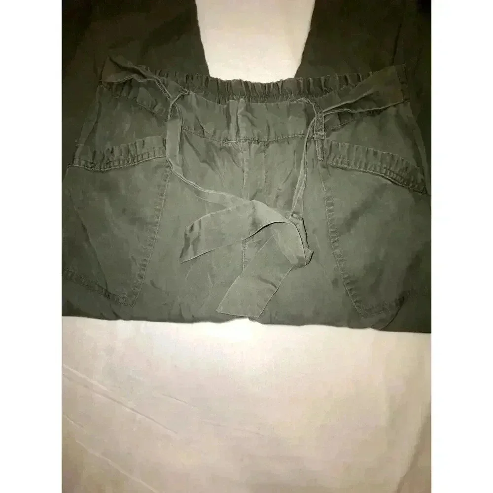 Joe Fresh Womens Olive Green Wide Leg Cropped Pants